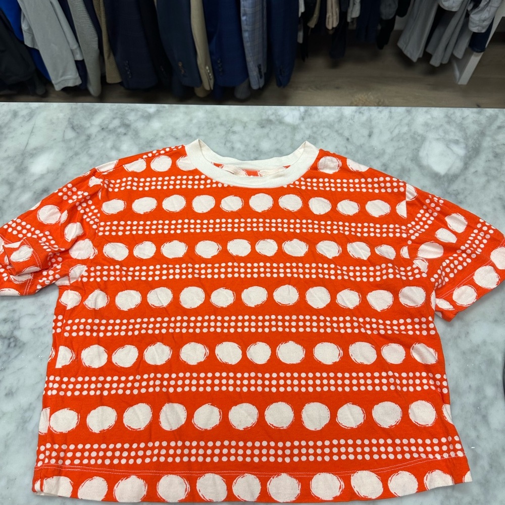 Maeve by Anthropologie crop orange tshirt
